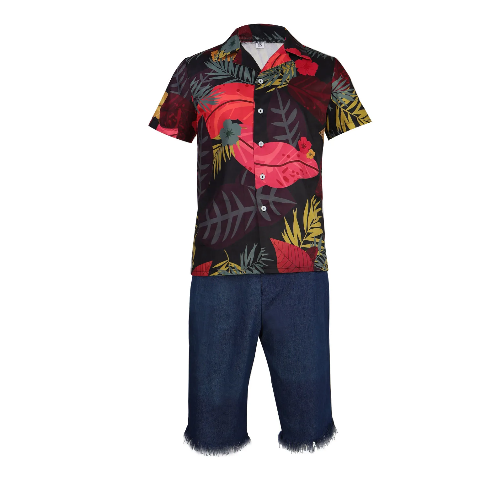 Anime Cosplay Real Life - Anime Luffy's Floral Shirt Cosplay, Luffy