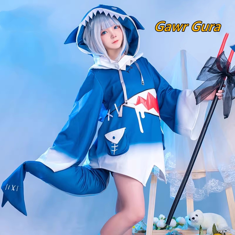Anime Cosplay Youtuber - Gawr Gura Cosplay Costume Hololive Anime