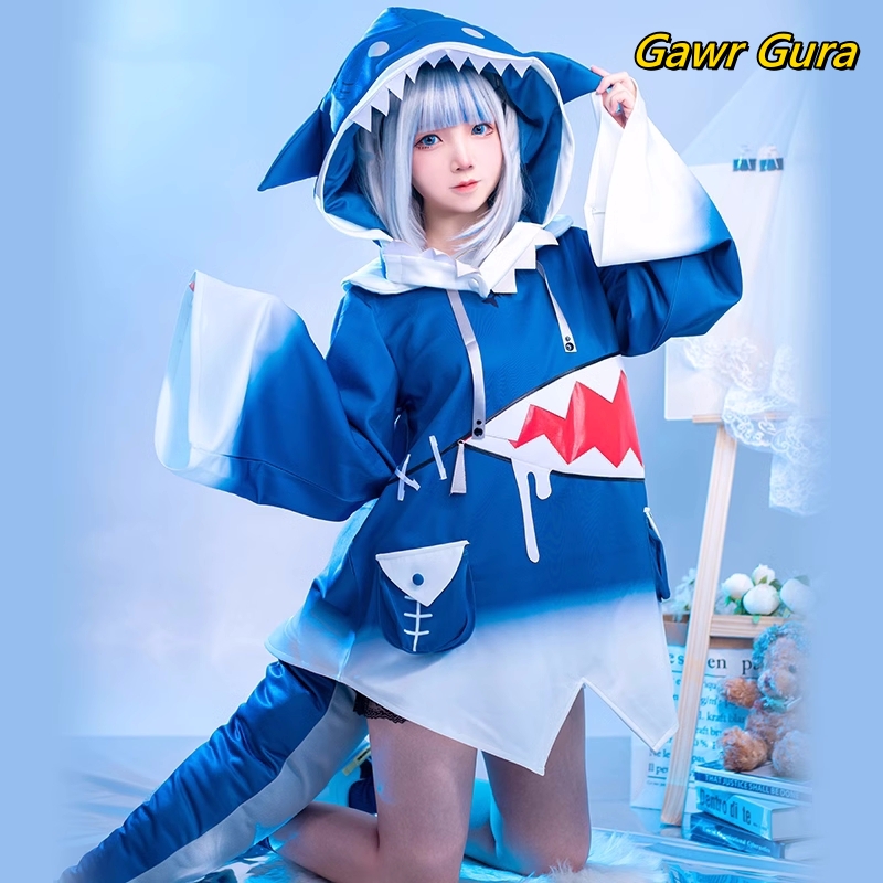 Gawr Gura Cosplay Costume Holo - Anime Cosplay Youtuber review and price